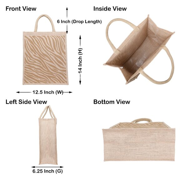 Printed Jute Bag Burlap Tote Bag for Bridesmaid Gift Travel Shopping Wedding - Picture 7 of 13